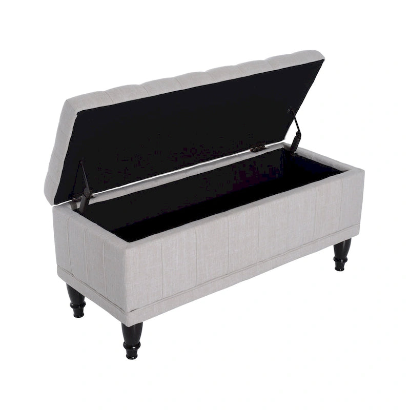 HomCom Panchina Ottomana Contenitore Rivestita in Tessuto Trapuntato da 107 cm - 17*41.5*19.5