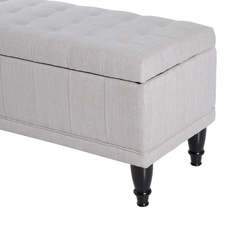 HomCom Panchina Ottomana Contenitore Rivestita in Tessuto Trapuntato da 107 cm - 17*41.5*19.5