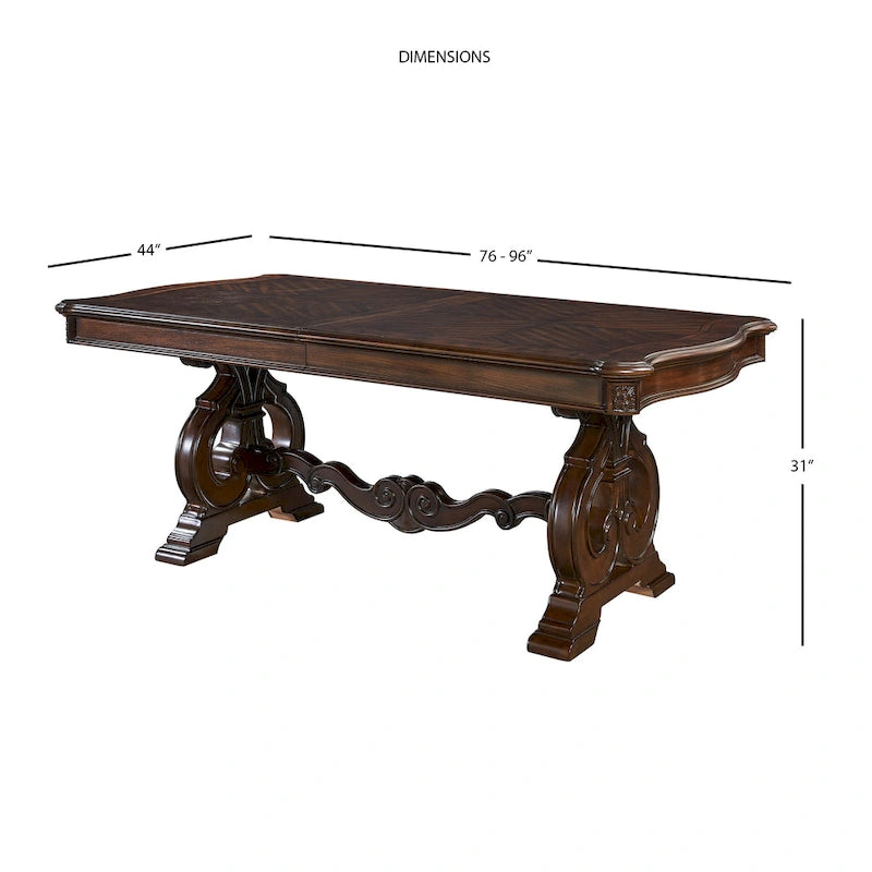 Steve Silver Richland, Tavolo da pranzo tradizionale, 243 cm, Marrone
