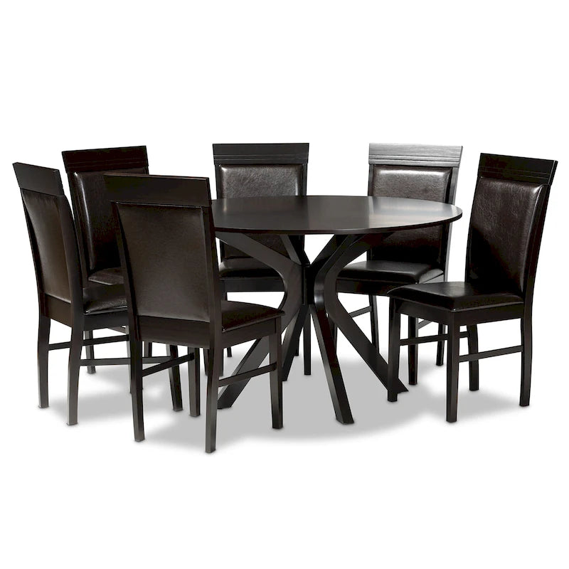 Set da pranzo moderno e contemporaneo Jeane da 7 pezzi
