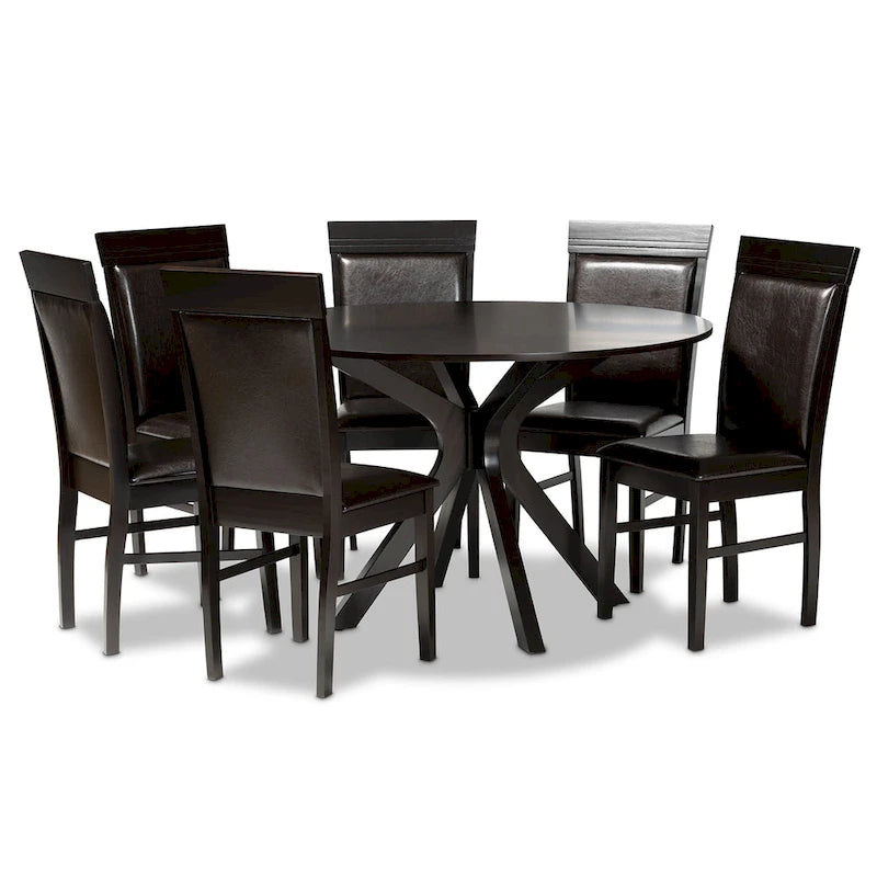 Set da pranzo moderno e contemporaneo Jeane da 7 pezzi