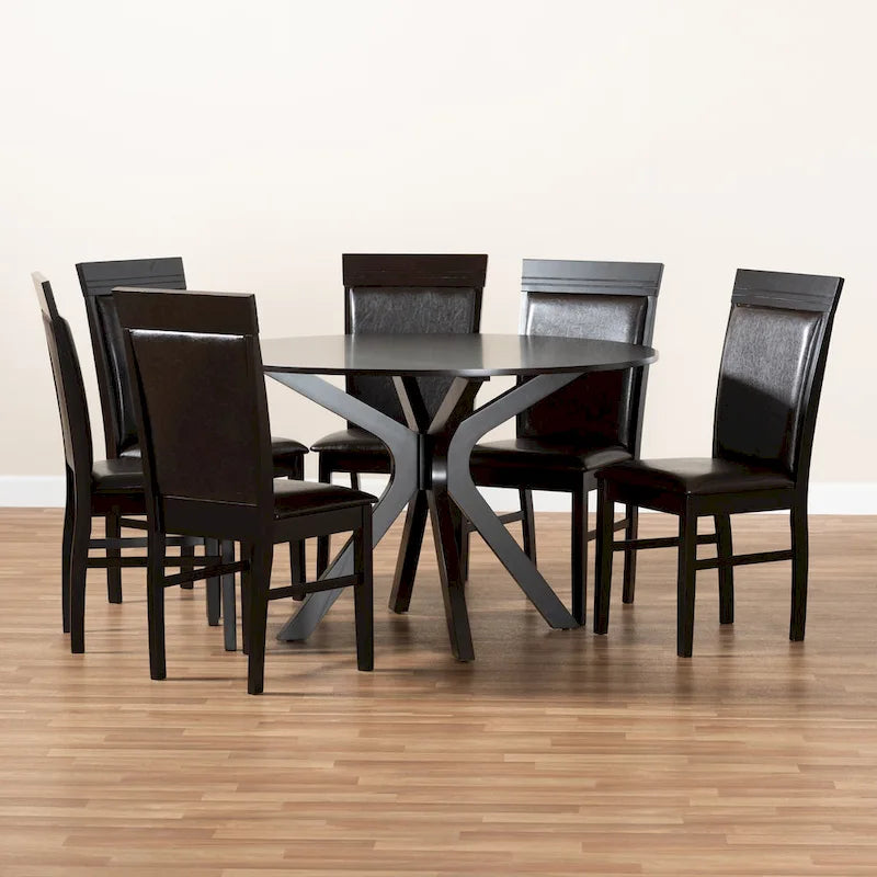 Set da pranzo moderno e contemporaneo Jeane da 7 pezzi