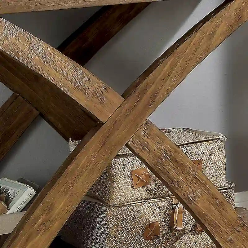 Vown Rustic Oak Tavolino da Divano a 1 Ripiano in Legno Massello da 48 Pollici di Furniture of America
