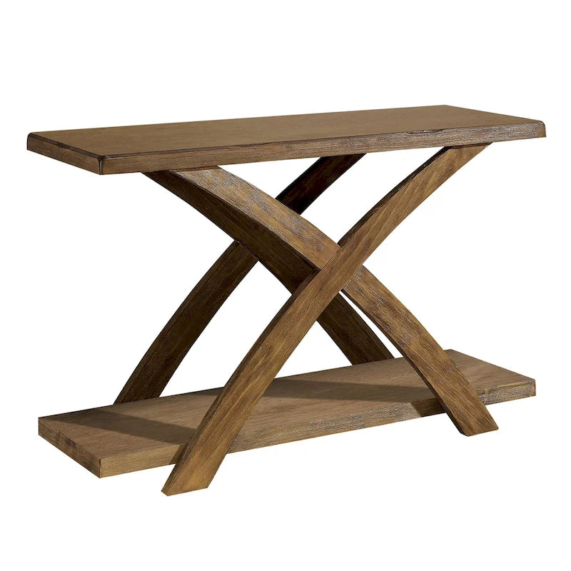 Vown Rustic Oak Tavolino da Divano a 1 Ripiano in Legno Massello da 48 Pollici di Furniture of America