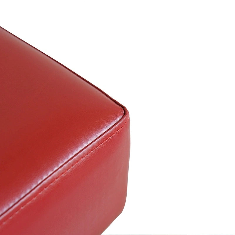 Porch & Den Meadow Pouf Piccolo Moderno Rosso
