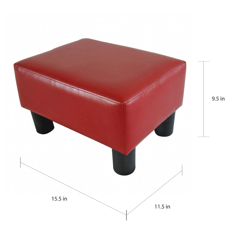 Porch & Den Meadow Pouf Piccolo Moderno Rosso