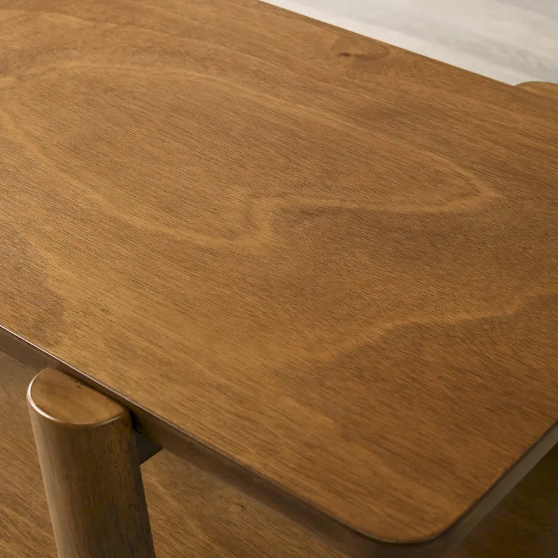 Tavolino contenitore rotondo in legno Metz Mid-Century Modern di Roundhill Furniture