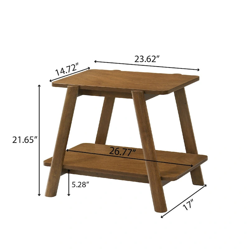 Tavolino contenitore rotondo in legno Metz Mid-Century Modern di Roundhill Furniture