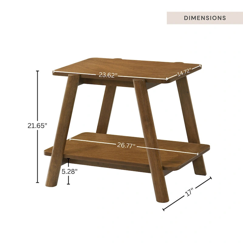 Tavolino contenitore rotondo in legno Metz Mid-Century Modern di Roundhill Furniture