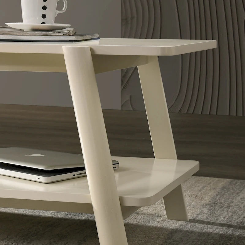 Tavolino contenitore rotondo in legno Metz Mid-Century Modern di Roundhill Furniture