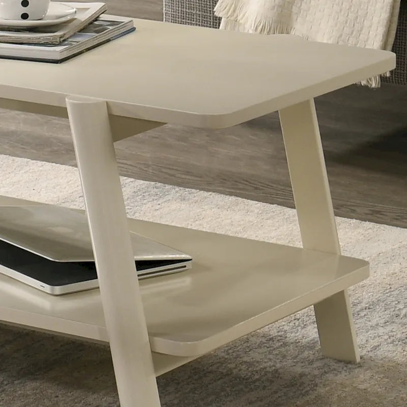 Tavolino contenitore rotondo in legno Metz Mid-Century Modern di Roundhill Furniture