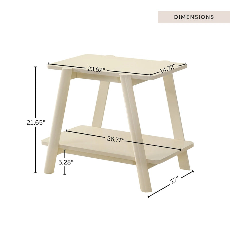 Tavolino contenitore rotondo in legno Metz Mid-Century Modern di Roundhill Furniture