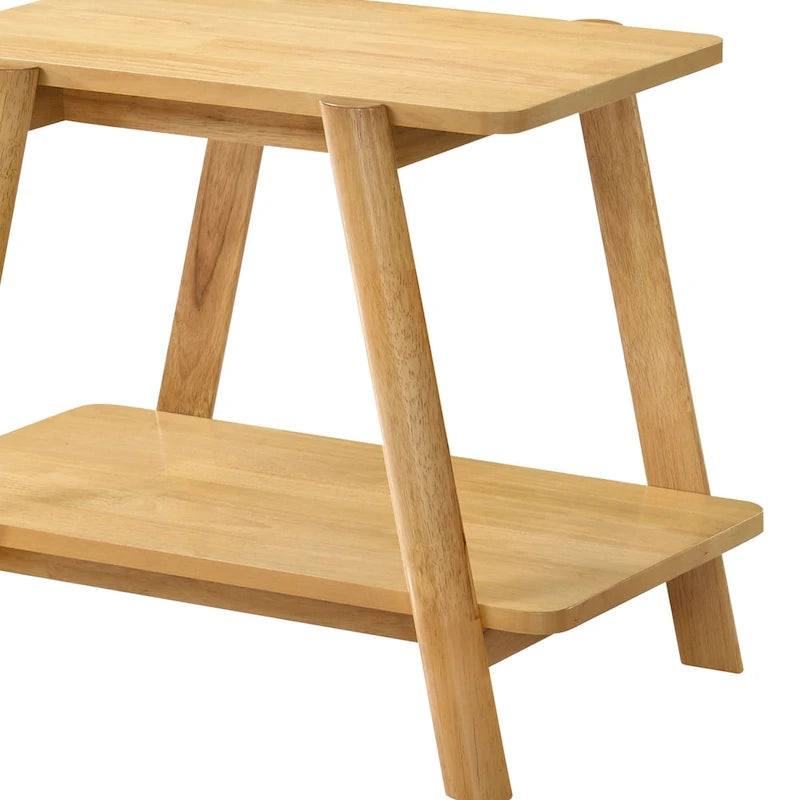 Tavolino contenitore rotondo in legno Metz Mid-Century Modern di Roundhill Furniture