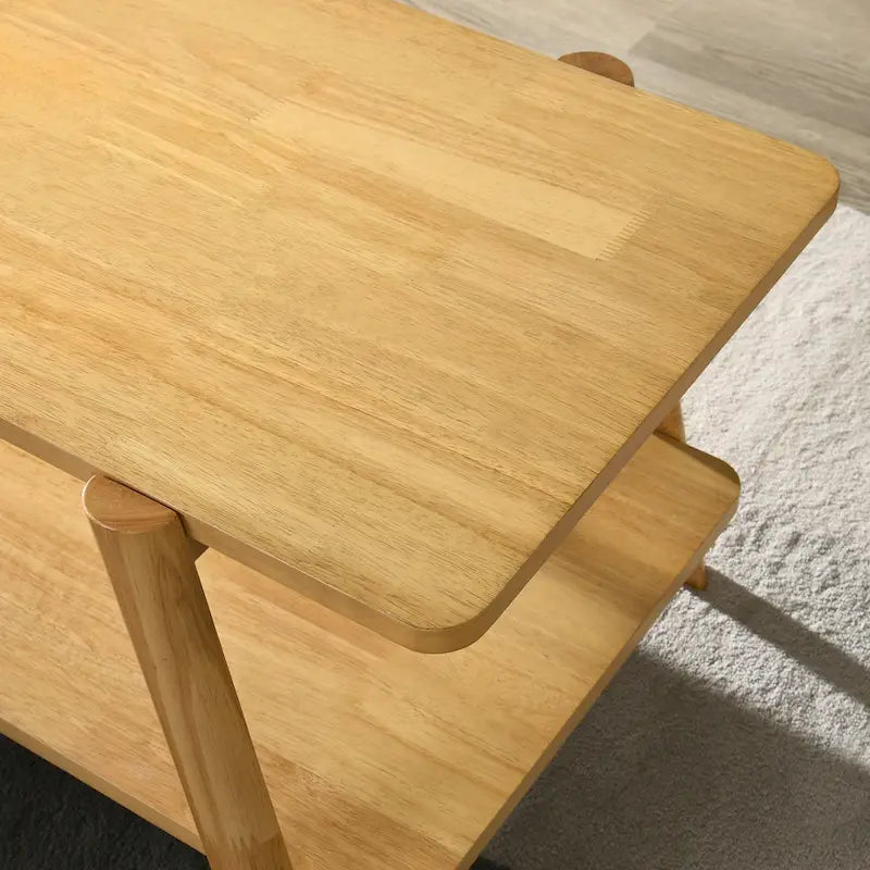 Tavolino contenitore rotondo in legno Metz Mid-Century Modern di Roundhill Furniture