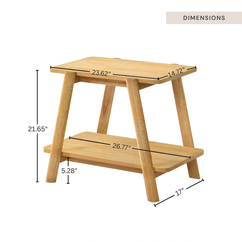 Tavolino contenitore rotondo in legno Metz Mid-Century Modern di Roundhill Furniture