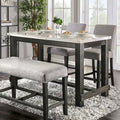 Tavolo altezza bancone Furniture of America Shap Rustic Black 60 pollici
