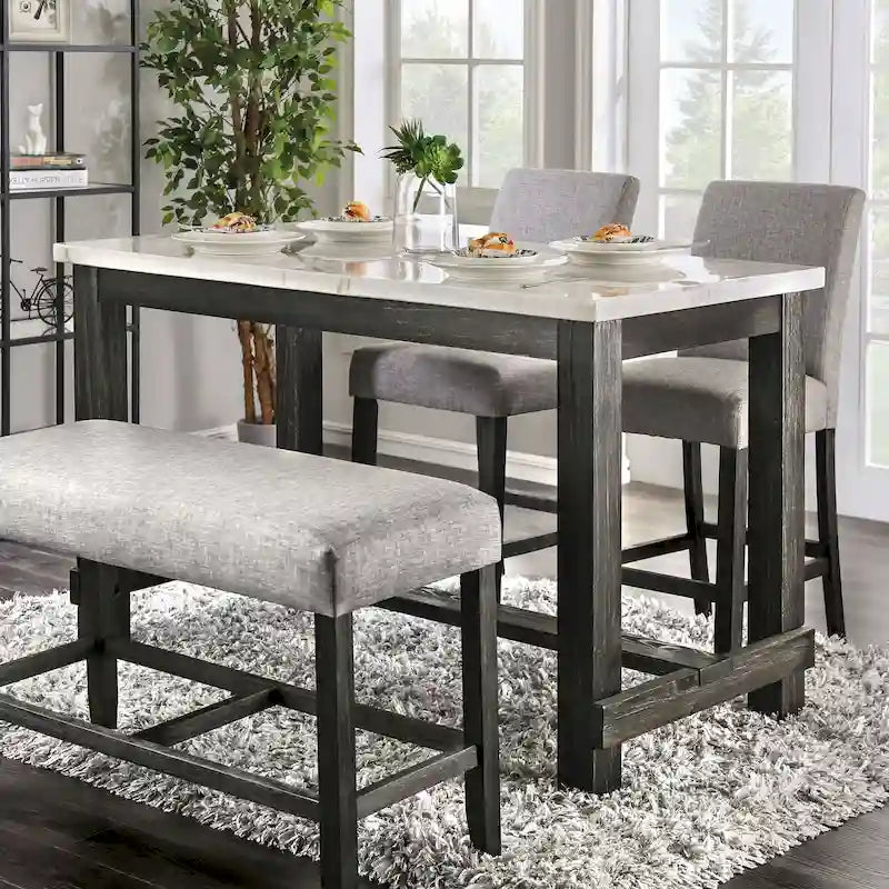 Tavolo altezza bancone Furniture of America Shap Rustic Black 60 pollici