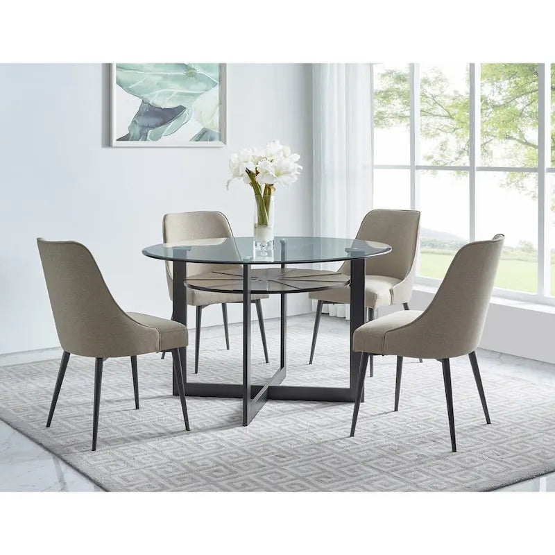 Sedia imbottita da pranzo Orrick Steve Silver (set da 2)