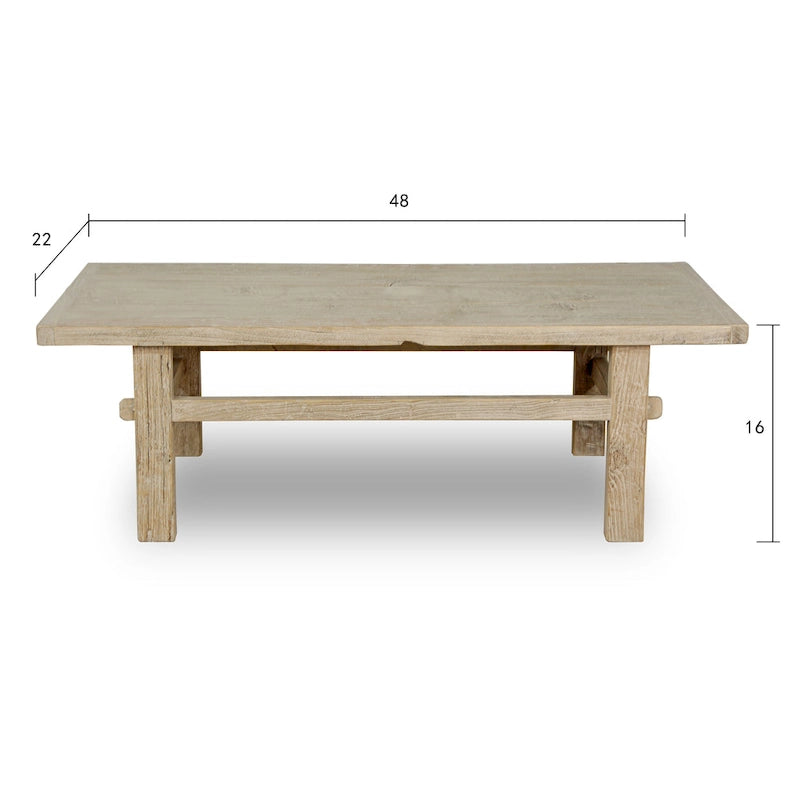 Tavolino da caffè rustico Artissance Hermosa piccolo effetto invecchiato naturale 48x22x16 - 48 x 22 x 16