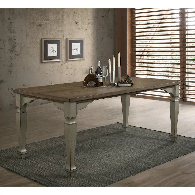 Set da pranzo Roundhill Furniture Breda in legno anticato grigio e rovere scuro, tavolo con sei sedie