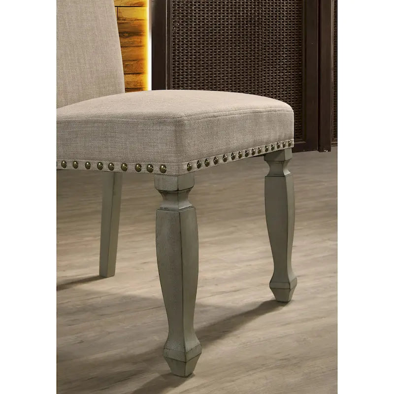 Set da pranzo Roundhill Furniture Breda in legno anticato grigio e rovere scuro, tavolo con sei sedie