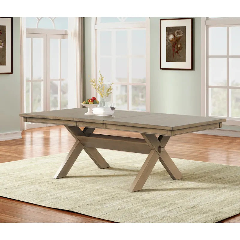 Set da pranzo da 6 pezzi Roundhill Furniture Raven Wood, tavolo da pranzo con 4 sedie e panca, pino marrone smaltato