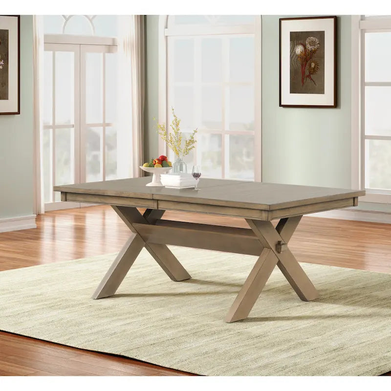 Set da pranzo da 6 pezzi Roundhill Furniture Raven Wood, tavolo da pranzo con 4 sedie e panca, pino marrone smaltato