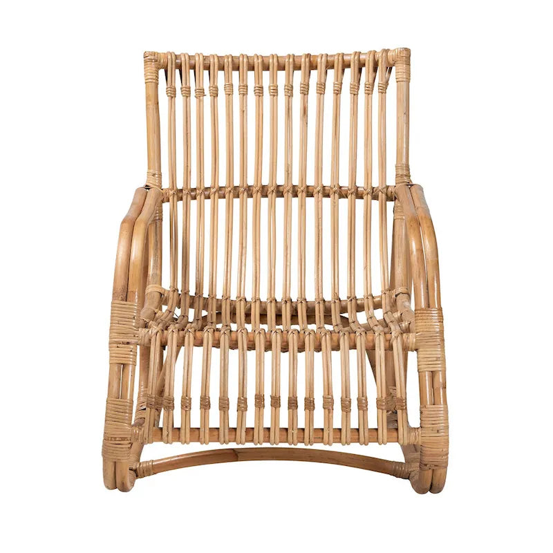 Sedia occasionale moderna bohémien Blanca in rattan naturale