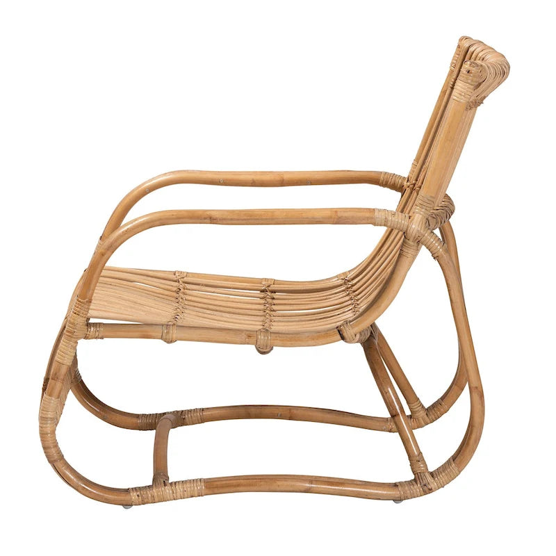 Sedia occasionale moderna bohémien Blanca in rattan naturale