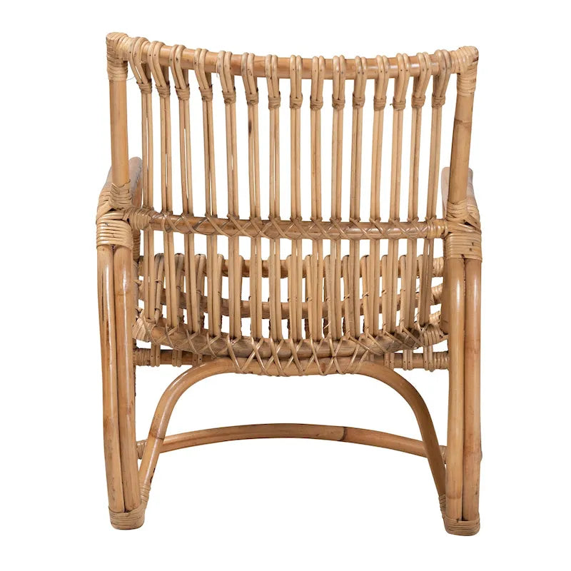 Sedia occasionale moderna bohémien Blanca in rattan naturale