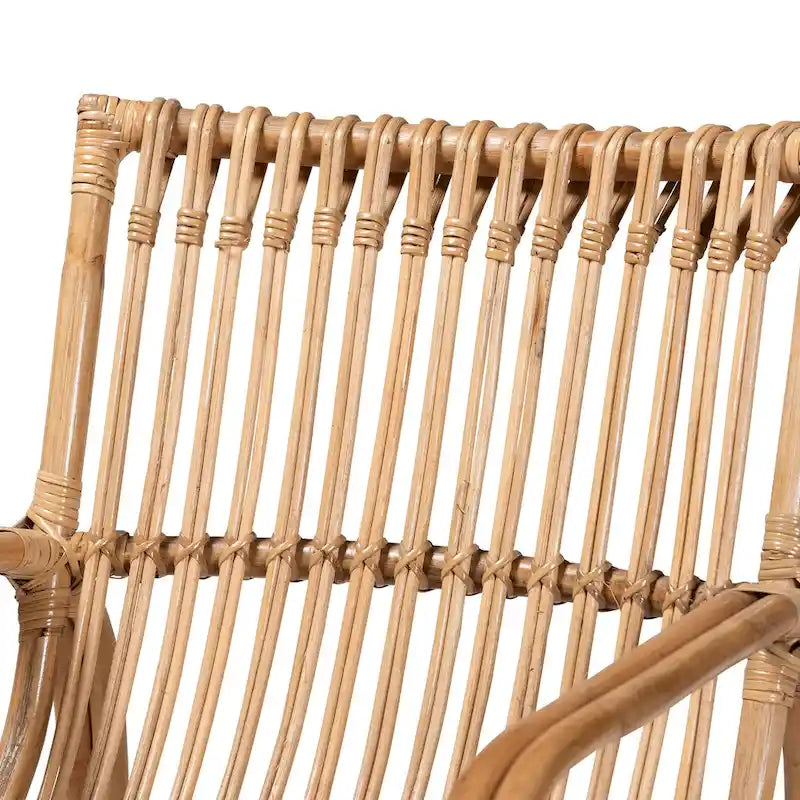 Sedia occasionale moderna bohémien Blanca in rattan naturale