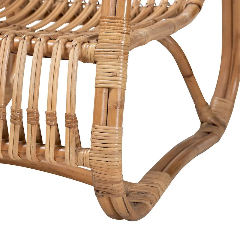 Sedia occasionale moderna bohémien Blanca in rattan naturale