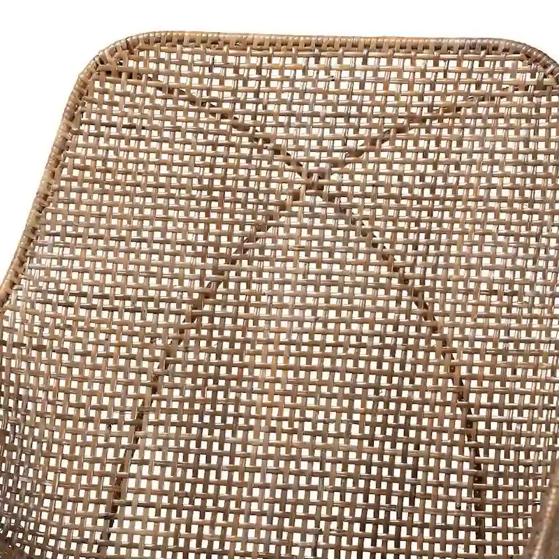 Set di 2 sedie da pranzo Ballerina in rattan lavato grigio e legno con finitura marrone naturale, stile bohémien moderno