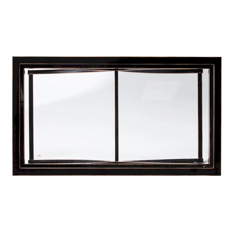 Tavolino da Salotto Glam SEI Furniture Bugleweed in Metallo Nero/Rame Invecchiato e Vetro Temperato