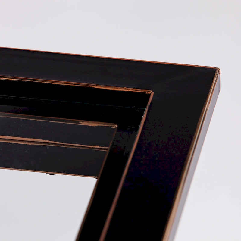 Tavolino da Salotto Glam SEI Furniture Bugleweed in Metallo Nero/Rame Invecchiato e Vetro Temperato