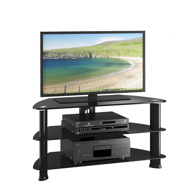 Mobile TV Laguna in vetro nero, per TV fino a 48"