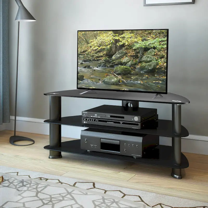 Mobile TV Laguna in vetro nero, per TV fino a 48"