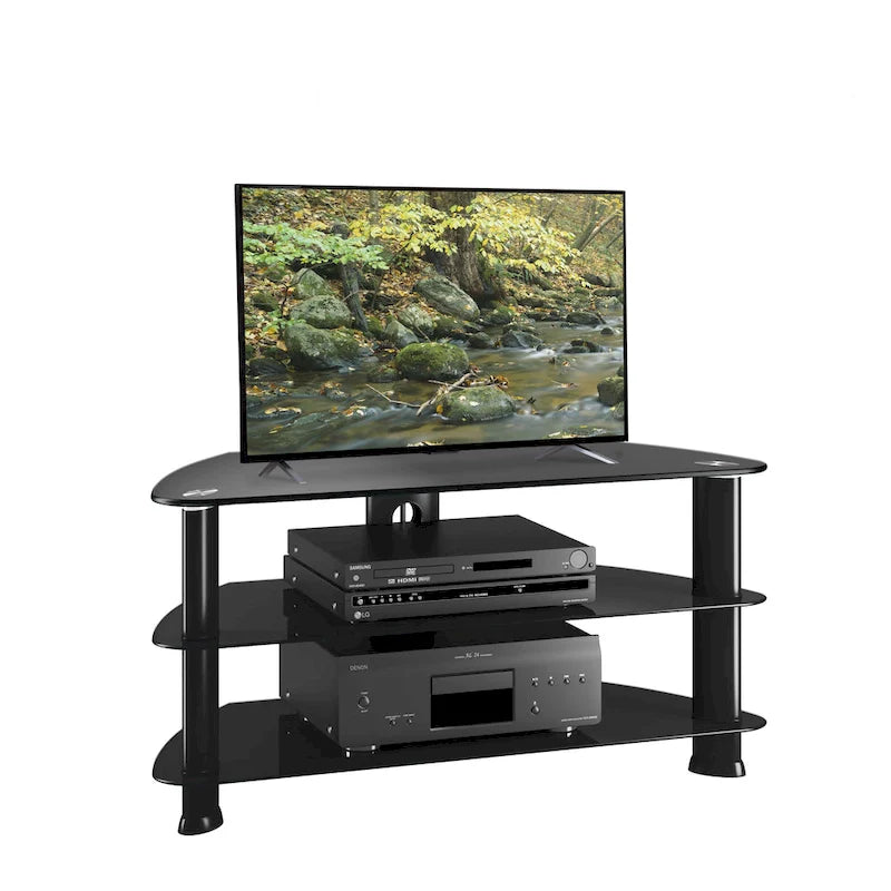 Mobile TV Laguna in vetro nero, per TV fino a 48"
