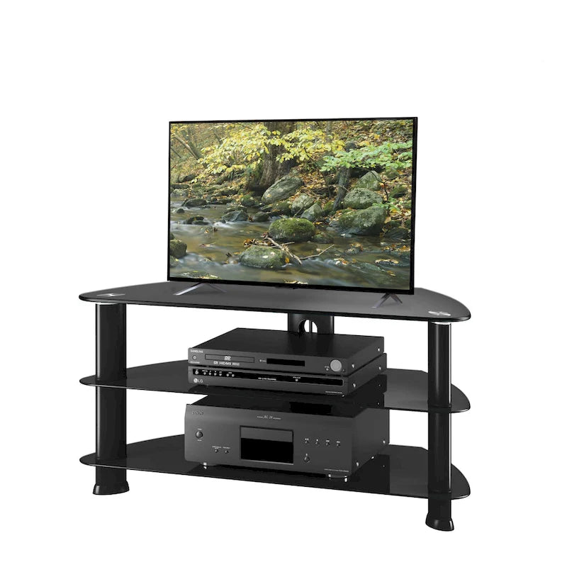 Mobile TV Laguna in vetro nero, per TV fino a 48"