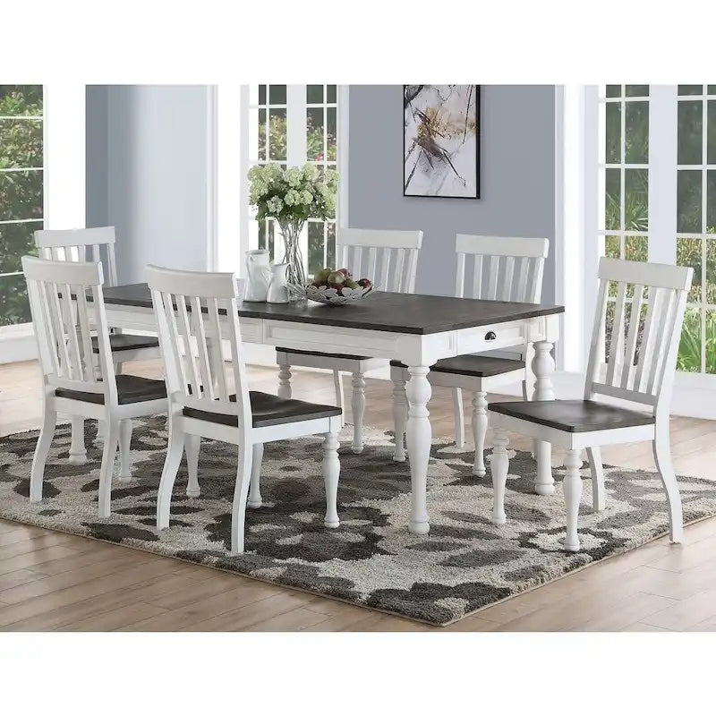 Steve Silver Jillian Sedia da pranzo bicolore in stile "farmhouse", set da 2