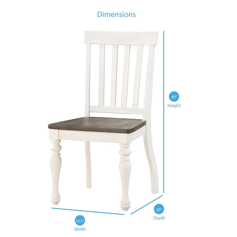 Steve Silver Jillian Sedia da pranzo bicolore in stile "farmhouse", set da 2