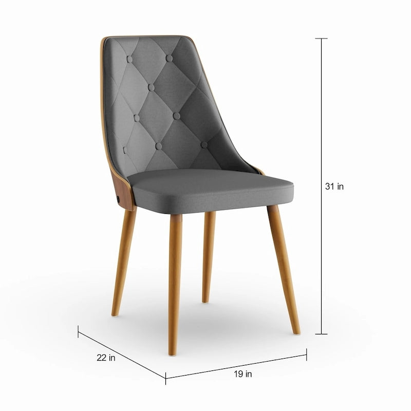 Sedia da pranzo in legno di noce moderno di metà secolo Carson Carrington Arvika - N/A