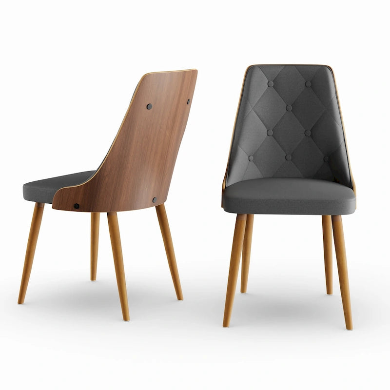 Sedia da pranzo in legno di noce moderno di metà secolo Carson Carrington Arvika - N/A