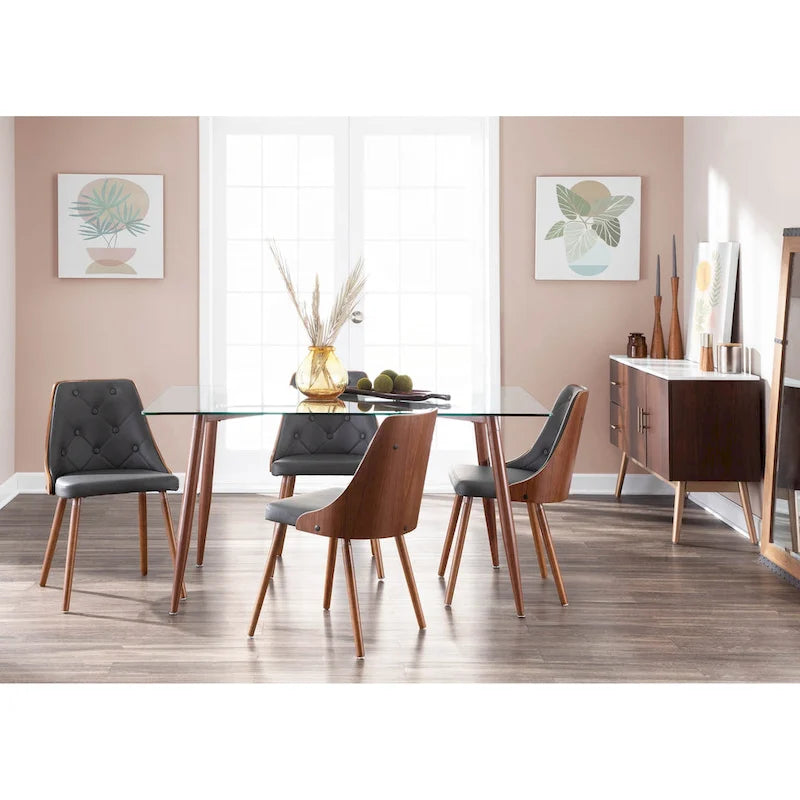 Sedia da pranzo in legno di noce moderno di metà secolo Carson Carrington Arvika - N/A