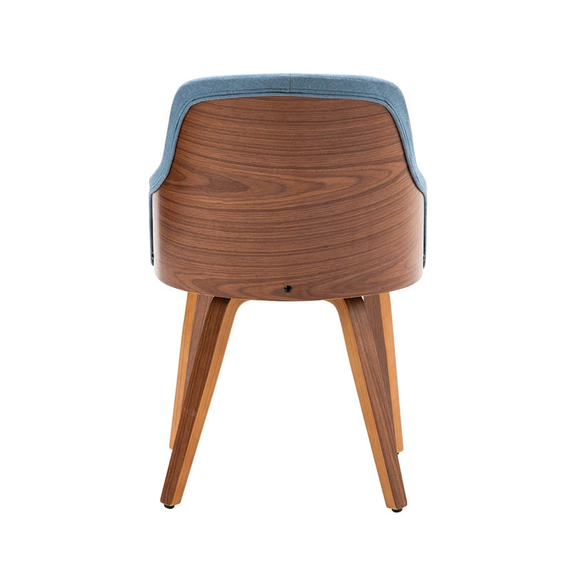 Porthos Home Hye Set di 2 sedie da pranzo, rivestimento in tessuto, gambe in legno curvato
