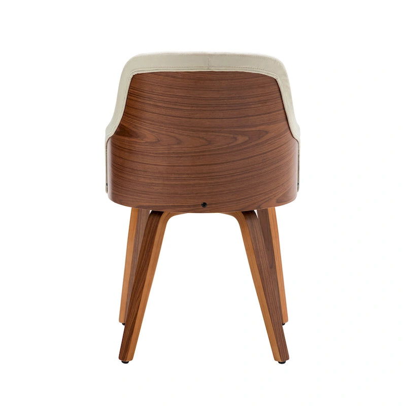 Porthos Home Hye Set di 2 sedie da pranzo, rivestimento in tessuto, gambe in legno curvato