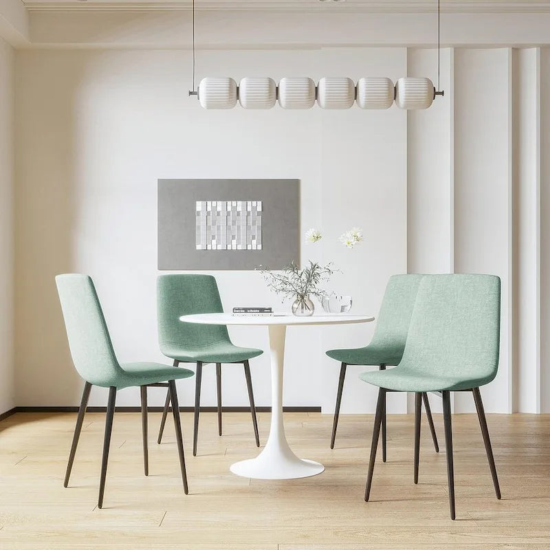 5 Pieces Dining Set, Round Dining Table with 4 Chairs