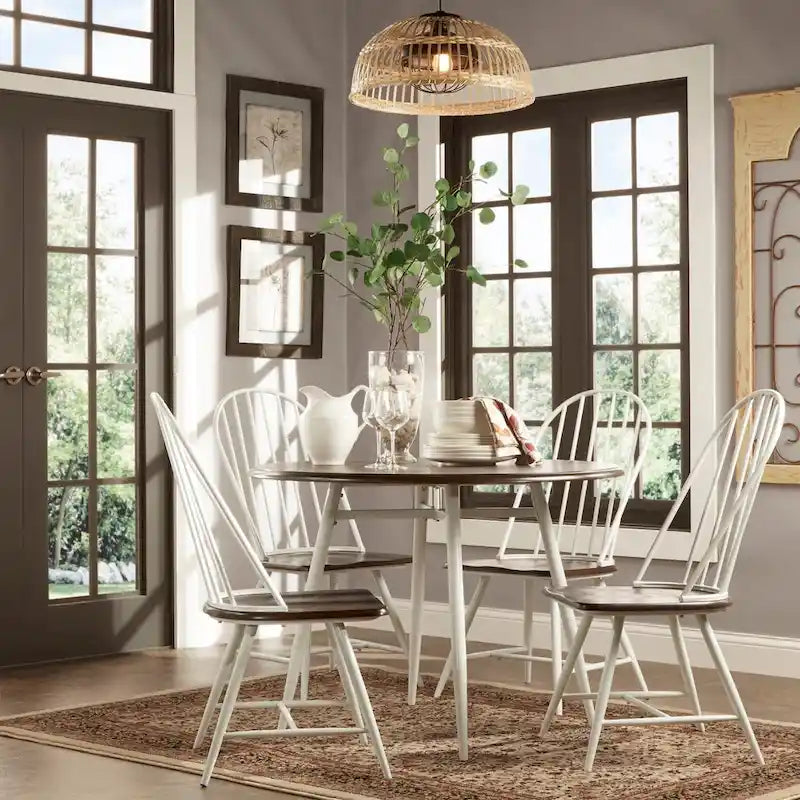 Set da pranzo Belita moderno in legno bicolore in 5 pezzi di ispirazione anni '50 iNSPIRE Q Modern