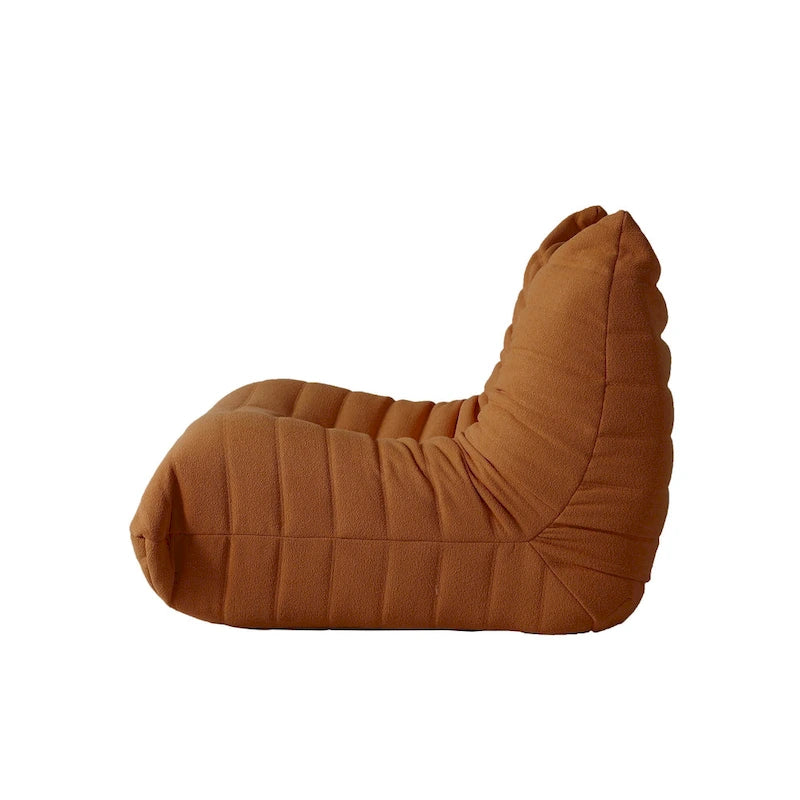 Pouf moderno, sedia a sdraio in tessuto Teddy, set divano pigro