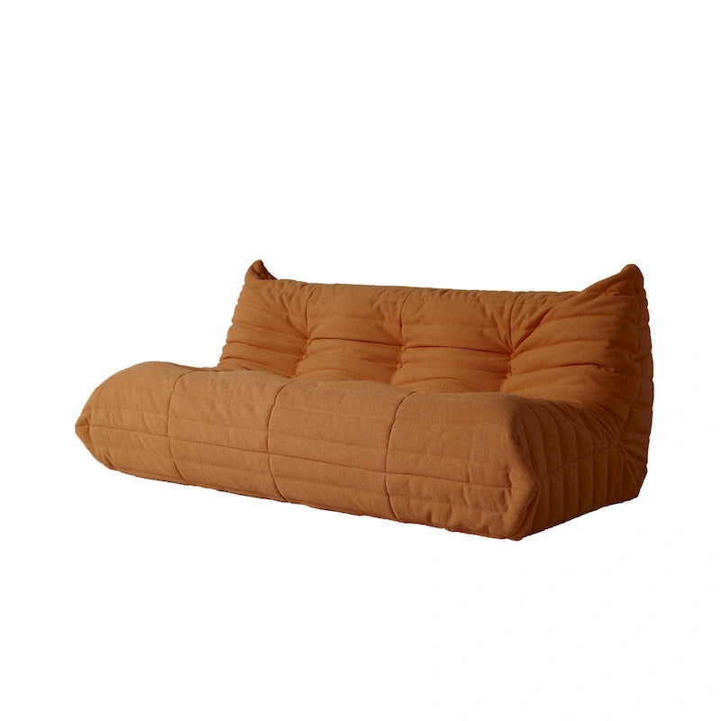 Pouf moderno, sedia a sdraio in tessuto Teddy, set divano pigro